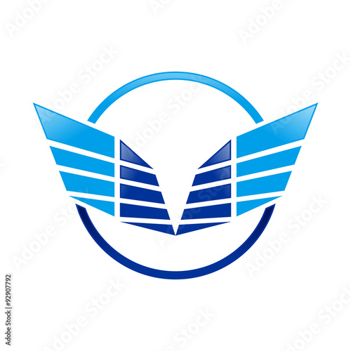 Abstract Sharp Wings with Ring Blue