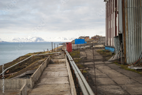 Abandoned street in Barentsburg, Svalbard