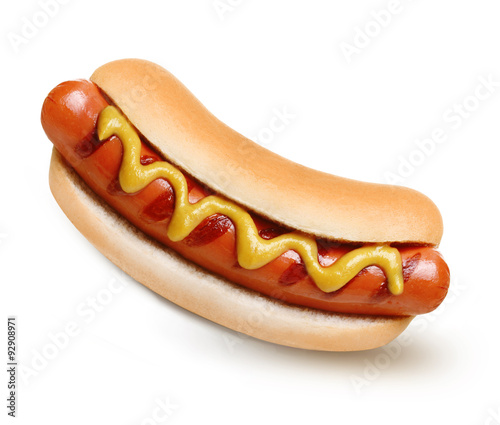 Photo Hot dog grill with mustard