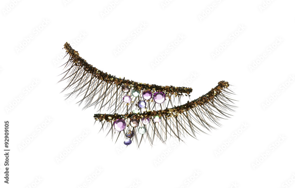 False eyelashes isolated on white False eyelashes isolated on white
