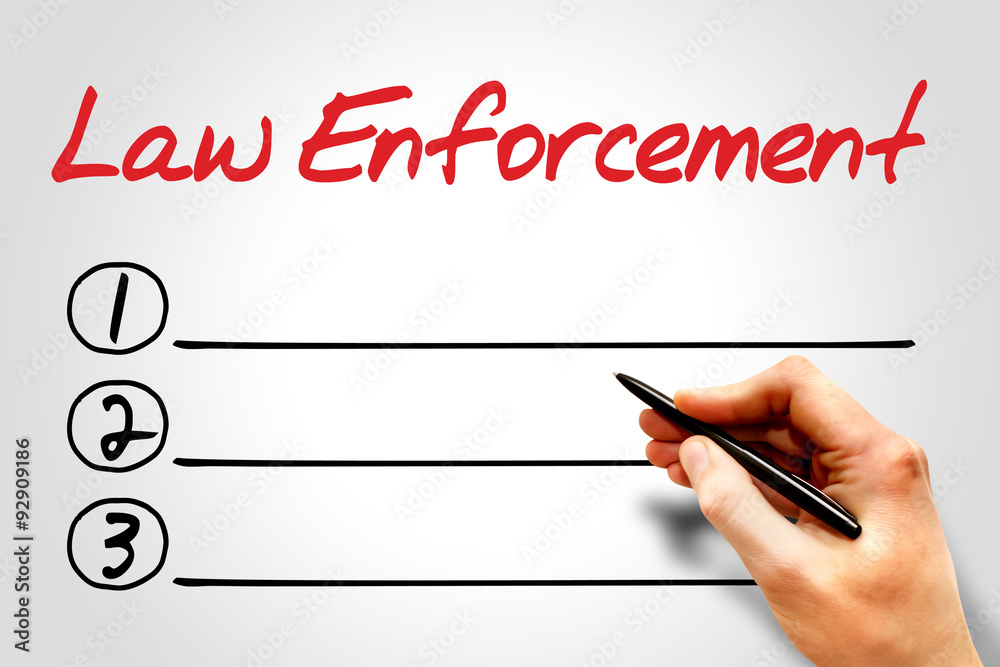 Law enforcement blank list concept Law enforcement blank list concept
