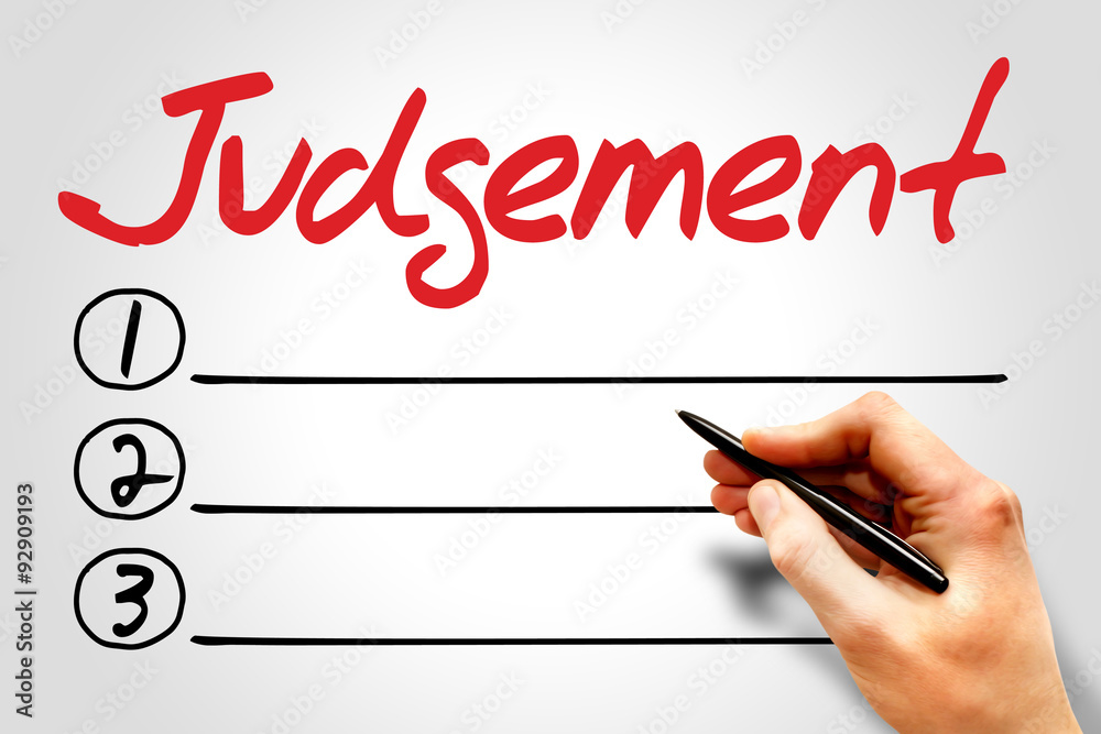 Judgement blank list concept Judgement blank list concept
