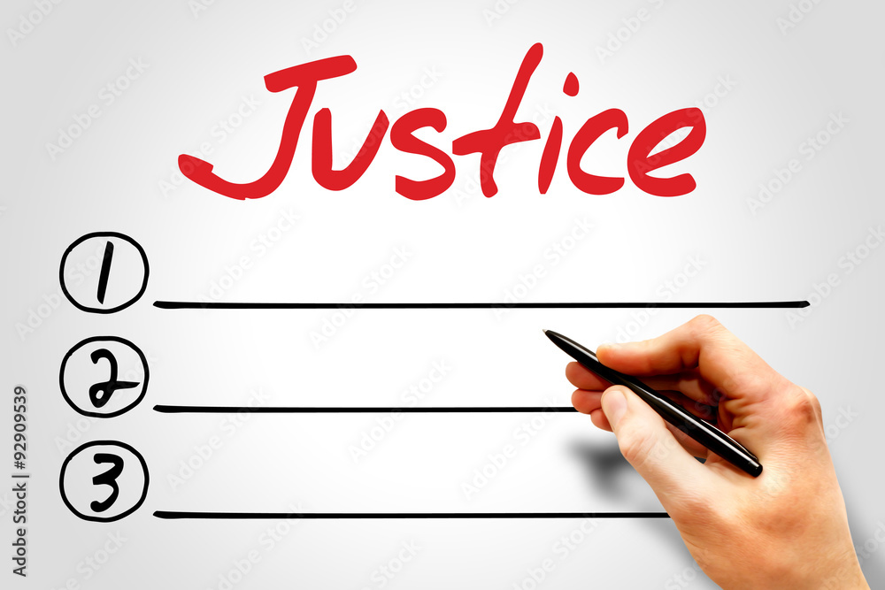 Justice blank list, business concept Justice blank list, business concept