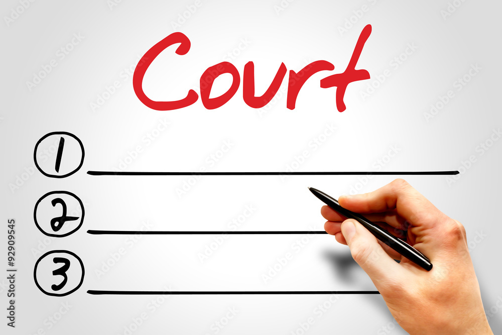 Court blank list, business concept Court blank list, business concept