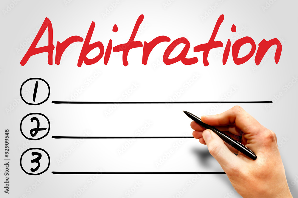 Arbitration blank list, business concept Arbitration blank list, business concept