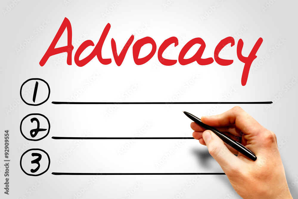 Advocacy blank list, business concept Advocacy blank list, business concept