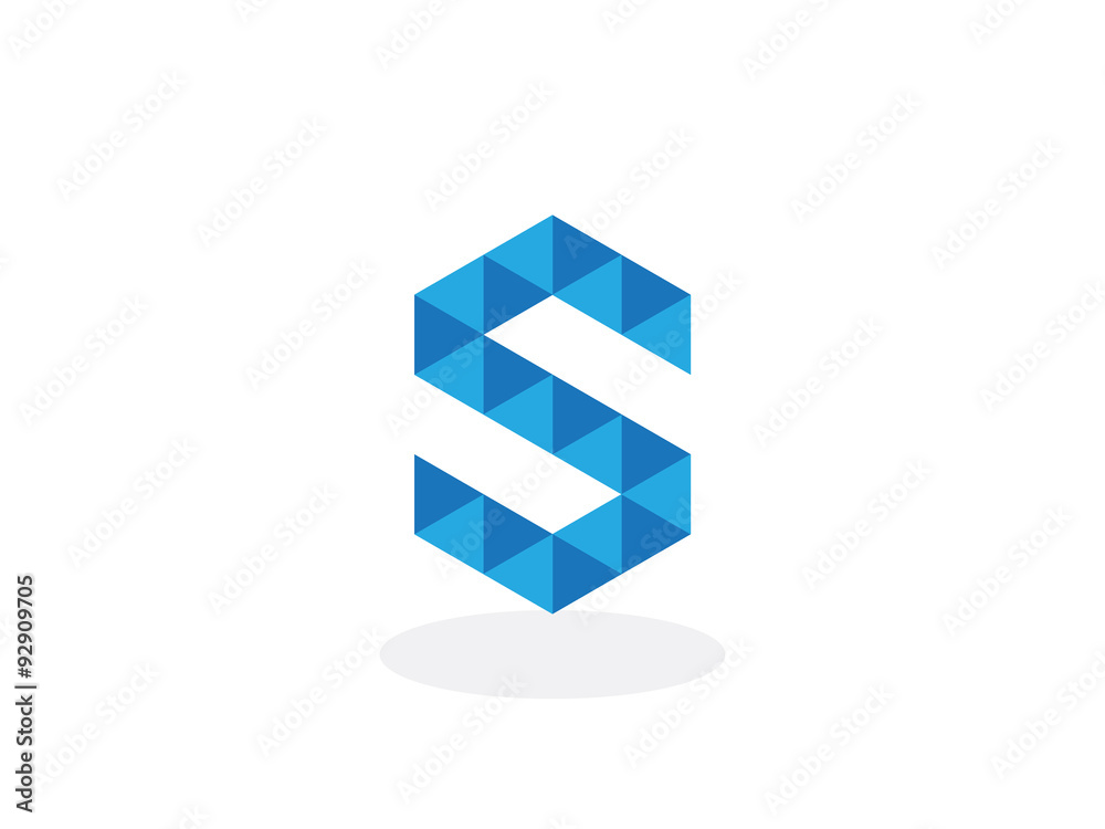 S Letter Blue Geometric Logo
