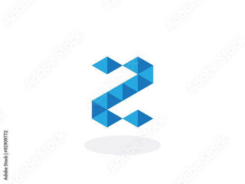 Free Download Z Letter Blue Geometric Logo - GFXLoad