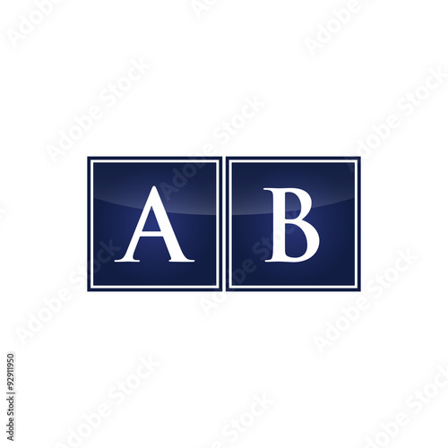 Letter Initial Logo AB