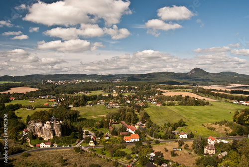 view from lookout called "Na Stráži" above Sloup v Cechach village