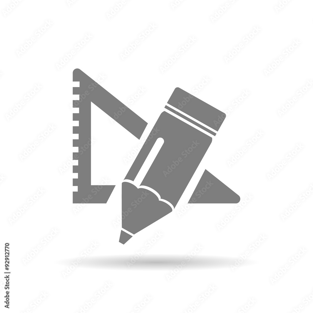 Pencil and ruler icon Pencil and ruler icon