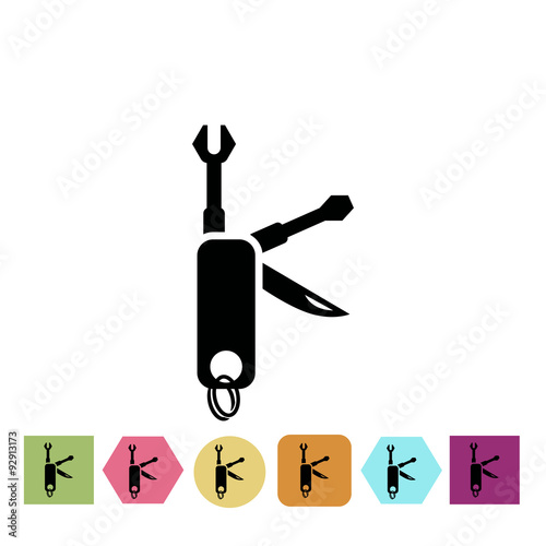 Compact set of construction tools icon