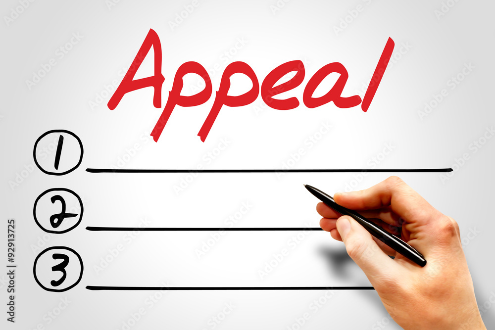 Appeal blank list concept Appeal blank list concept
