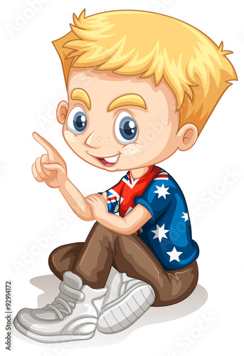 Little boy pointing his finger