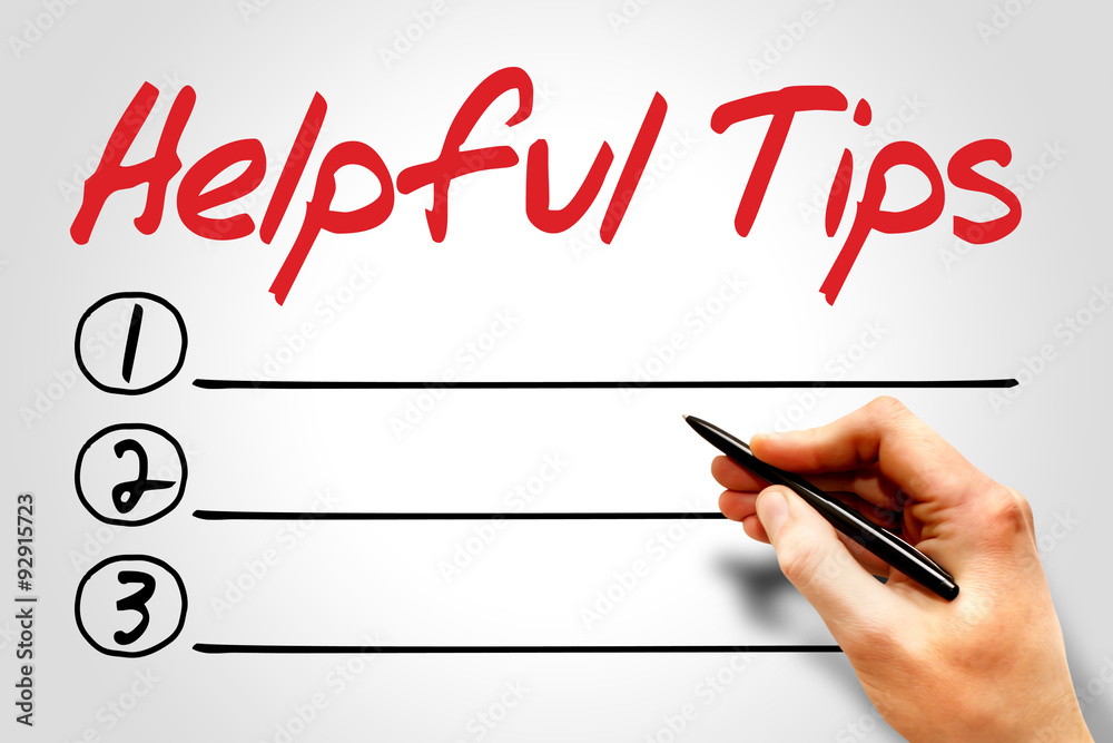 Helpful tips blank list concept Helpful tips blank list concept