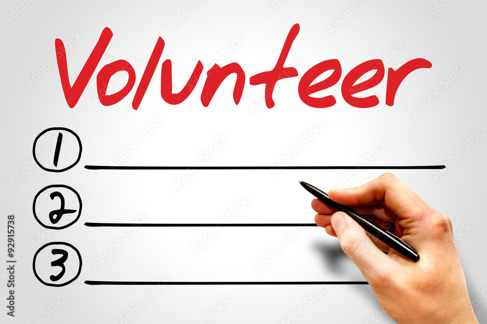 Volunteer blank list concept Volunteer blank list concept