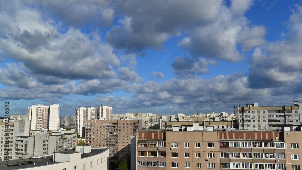 City landscape in Moscow Russia, timelapse City landscape in Moscow Russia, timelapse