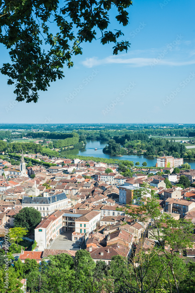 Obraz premium Moissac as seen from Lady of Calvary, France