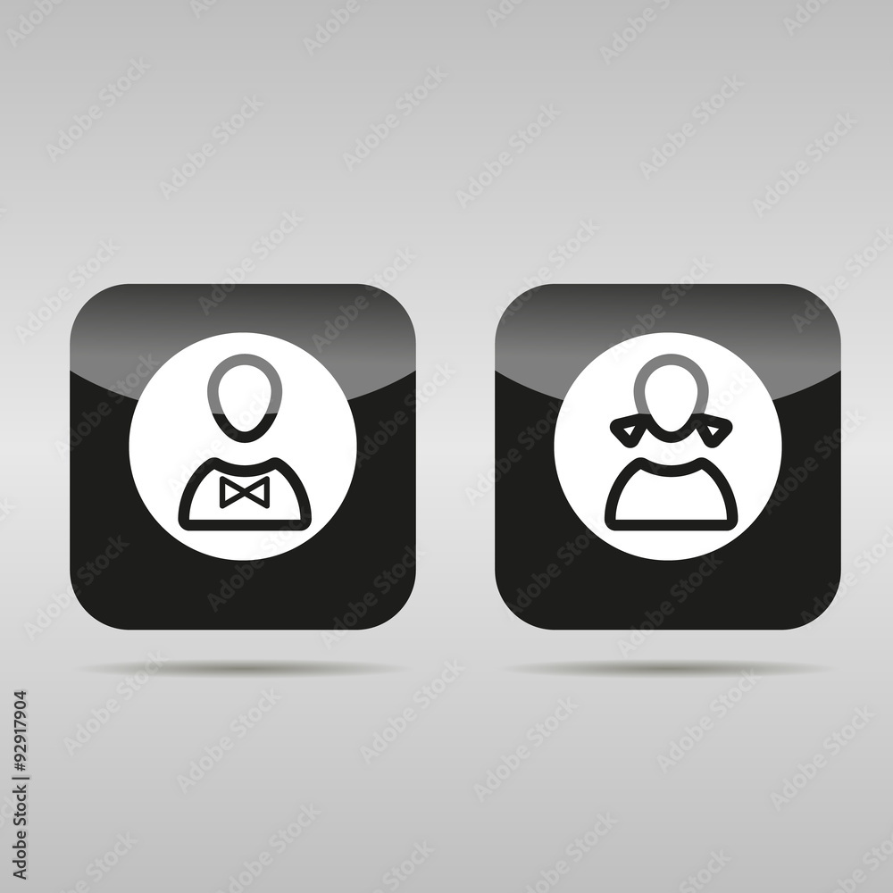 boy and girl icon button boy and girl icon button