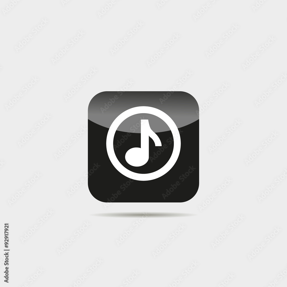 musical note. button, icon musical note. button, icon
