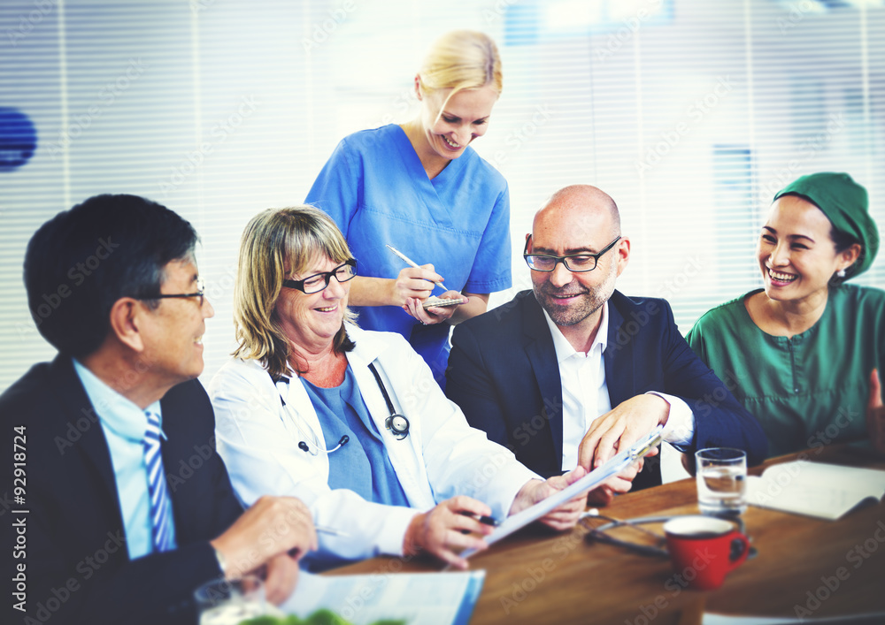 Group Of General Practitioners Having A Meeting Concept Group Of General Practitioners Having A Meeting Concept