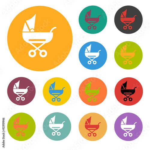 Baby stroller icon