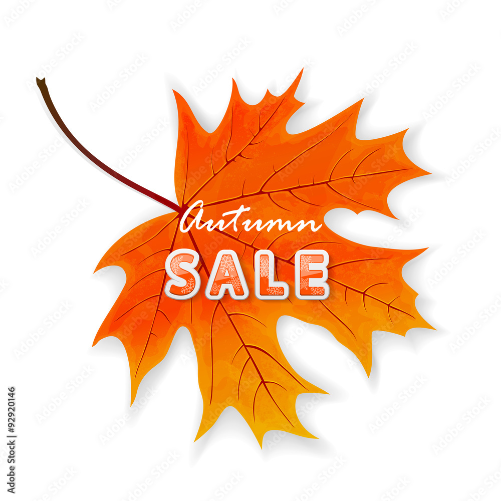 Autumn sale on maple leaf Autumn sale on maple leaf