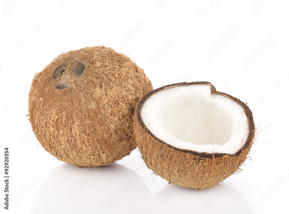 coconut close up isolated on white background coconut close up isolated on white background