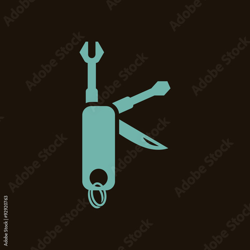 Compact set of construction tools icon