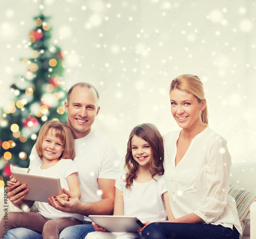 happy family with tablet pc computers at home happy family with tablet pc computers at home