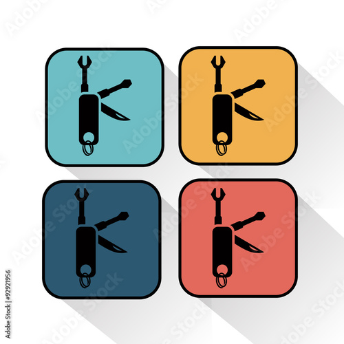 Compact set of construction tools icon