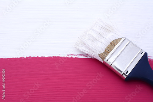 Painting pink surface with white paint