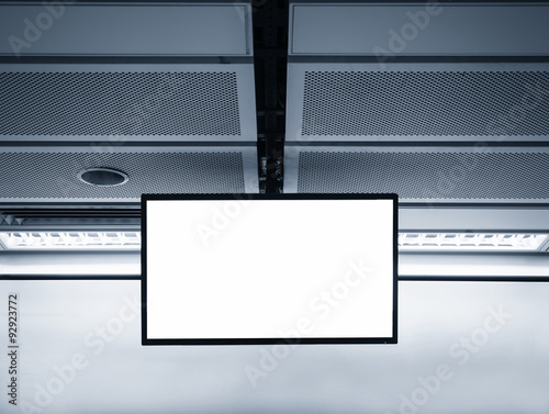 Fototapeta Naklejka Na Ścianę i Meble -  Blank LCD Screen display mock up banner in Subway station