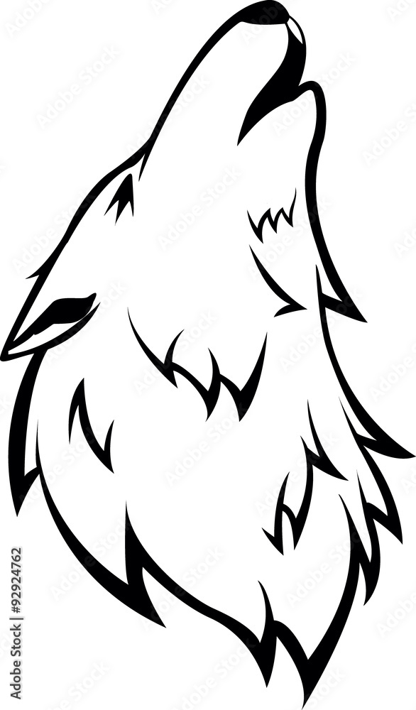 Howling Wolf Symbol Illustration