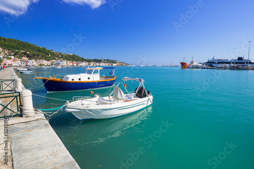 Fototapeta Naklejka Na Ścianę i Meble -  Marina with boats on the bay of Zakynthos, Greece