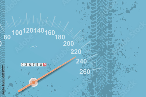 Speedometer on a competitive track