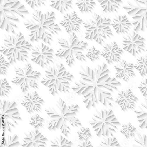 Seamless pattern with paper snowflakes