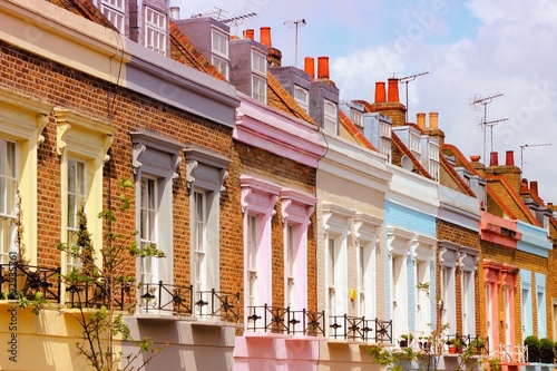 Canvas Print London rowhouse - filtered colors