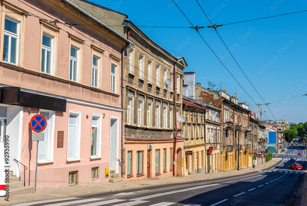 Street in the historic centre of Lublin, Poland