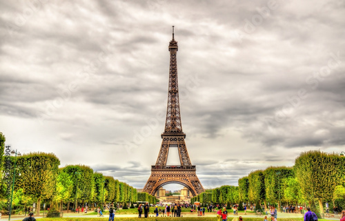 View of the Eiffel Tower from the Champ de Mars