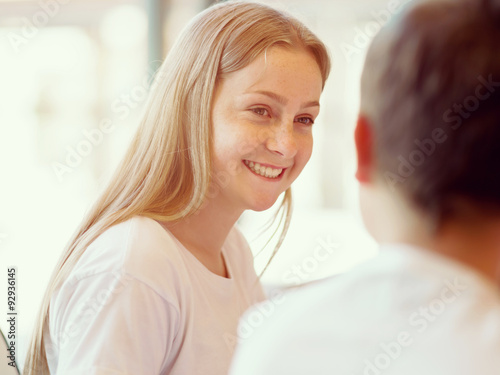 Happy young girl smiling