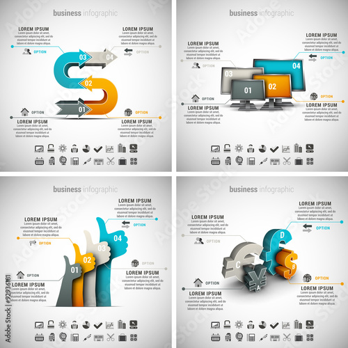 4 in 1 Business Infographics