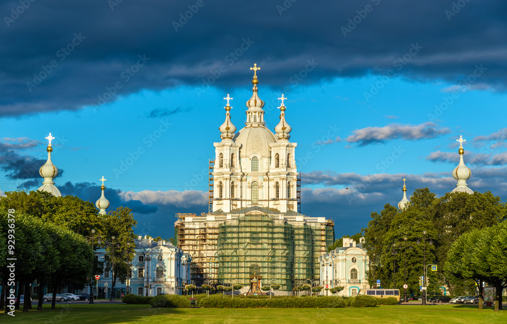 Smolny Cathedral in Saint Petersburg - Russia