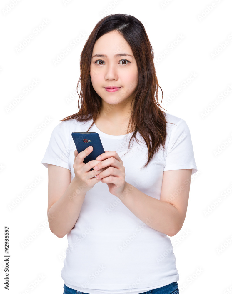 Asian young woman use of the mobile phone Asian young woman use of the mobile phone