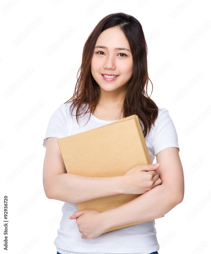 Woman hold with folder Woman hold with folder