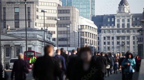 City of London commuters during morning rush hour