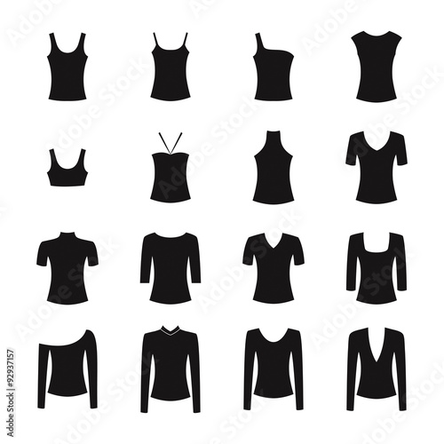 Set of clothes icons, vector illustration