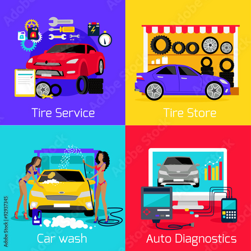 Services Car Washing Diagnostics Tire