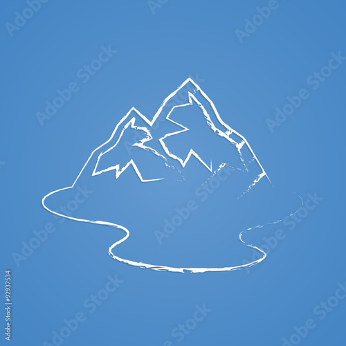 Illustration of fishing and fish icon