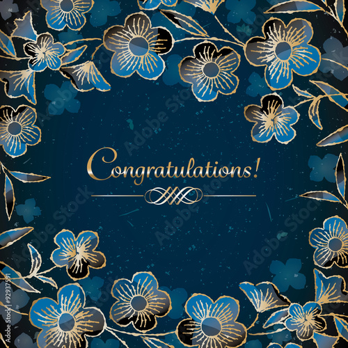 Vector illustration Japanese paper of plum / vector illustration / blue
